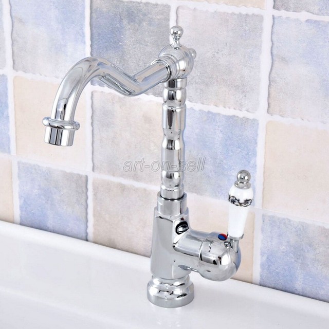 Polished Chrome Bathroom Sink Faucet Single Handle Swivel Spout Mixer Tap asf637 Polished Chrome Bathroom Sink Faucet Single Handle Swivel Spout Mixer Tap asf637
