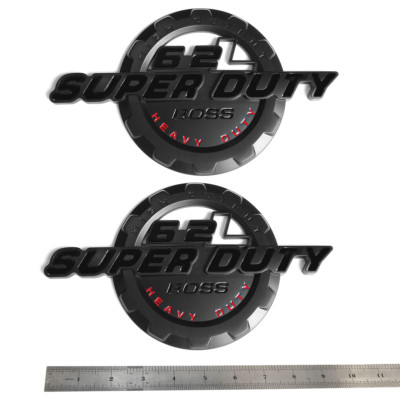 2 6.2L V8 Superduty Boss Heavyduty Emblem for SUPER DUTY Badge F250 Black RE
