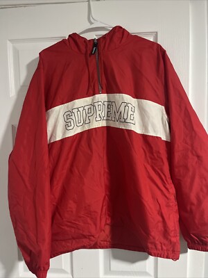 Supreme Nylon Ripstop Hooded Pullover Red Large SS16 | eBay 