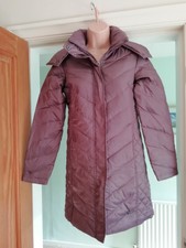 Genuine Kenneth Cole Faux-fur-trim Down Chevron Puffer Coat. Size: Uk Xxs 6-8