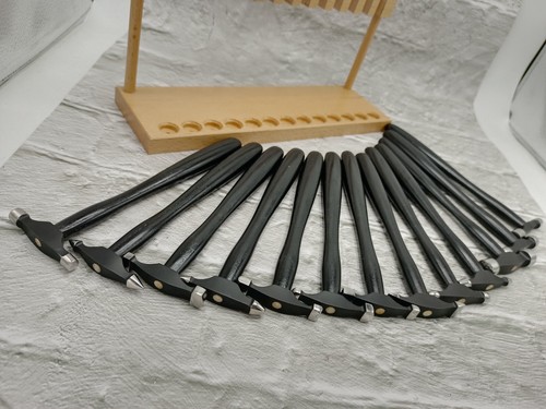 Set of 13 Texture Forming Hammers with Wooden Stand Forming Hammers Set - Picture 10 of 10