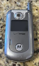 MOTOROLA FLIP PHONE SERIES E815 - SILVER (VERIZON) CELLULAR PHONE UNTESTED
