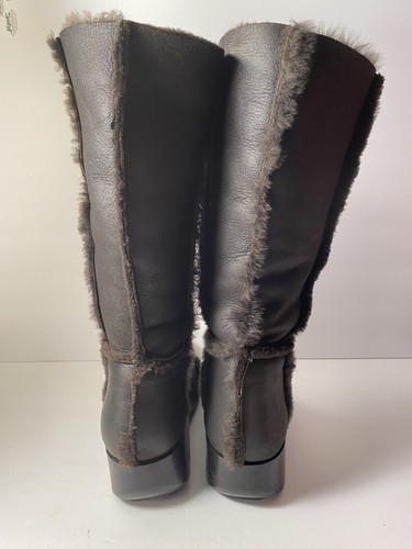 Botas de invierno Robert Clergerie media pantorrilla Nubuck piel cuña marrón 6,5 - Imagen 5 de 11