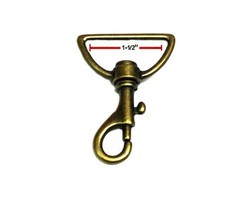 Swivel Snaps Hooks Antique Brass Finish 1-1/2" Strap Size  1 Piece