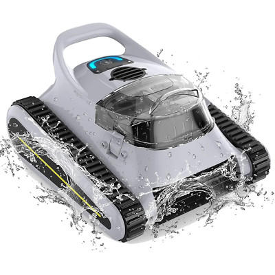 Cordless Robotic Pool Cleaner for Inground Pools, Wall Climbing Sonar Navigation