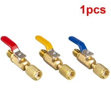 Car R134a R410a Straight Ball Valve Adapter For A/C Charging Hoses 1/4''AC 1pc