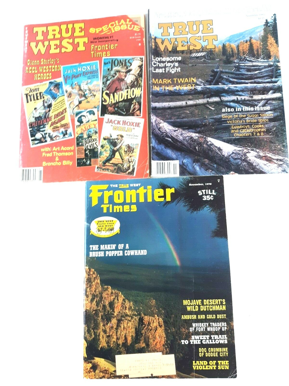 3 Vintage True West Frontier Times Magazines - 1970 & 1985 Issues