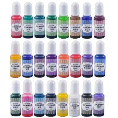 24 Colors Epoxy Pigment Translucent Liquid Resin Colorant for Resin Jewelry DIY