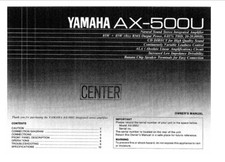 Yamaha AX-500U - Stereo Sound Amplifier - Operating Instructions - USER MANUAL 