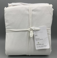 Pottery Barn Eyelet Cotton Percale Sheet Set 4 Pieces White King Q124A