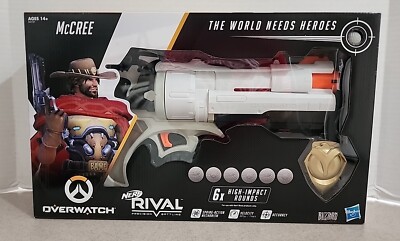 NERF Overwatch McCree Rival Blaster with Die Cast Badge (NEW)