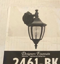 Designers Fountain 2461-BK Builder 1 Light 14 inch Black Outdoor Wall Lantern