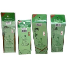 Lot Of 4 ChiaoGoo Bamboo Circular Knitting Needles Various 9  12  US 0, 1.5, 8
