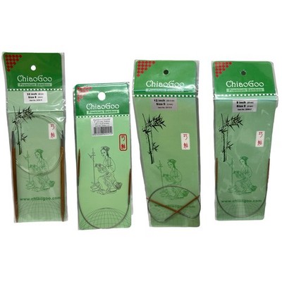 Lot Of 4 ChiaoGoo Bamboo Circular Knitting Needles Various 9 & 12  US 0, 1.5, 8