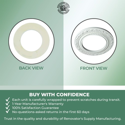 Recessed Spot Light Trim White Urethane Recessed Decorative Ceiling Medallion... - Picture 6 of 9