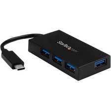 StarTech 4-Port USB-C Hub - USB-C to 4x USB-A Includes Power Adapter 