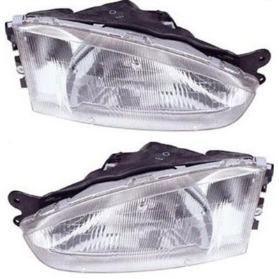 Headlight Set For 97-2002 Mitsubishi Mirage Left and Right With Bulb 2Pc