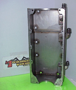 Moroso Stainless Steel Dry Sump SB Chevy Oil Pan from a SB Chevy Bowtie Block