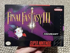 Final Fantasy III SNES with Manual And Map And Super Minty Box With Protector