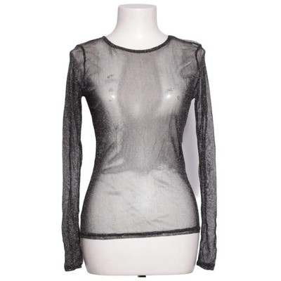 Ichi, Langarmshirt, Größe: S, Schwarz/Silber, Metallfaser/Polyamid, Mesh #gOi