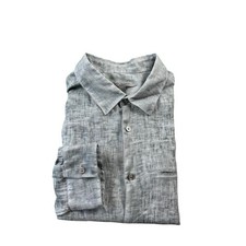 John Varvatos Artisan Pure Linen L/S Men  s Gray Button Front Size Large L