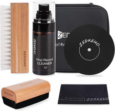 Vinyl Record Cleaning Kit 6-In-1 with Velvet Brush Storage Case
