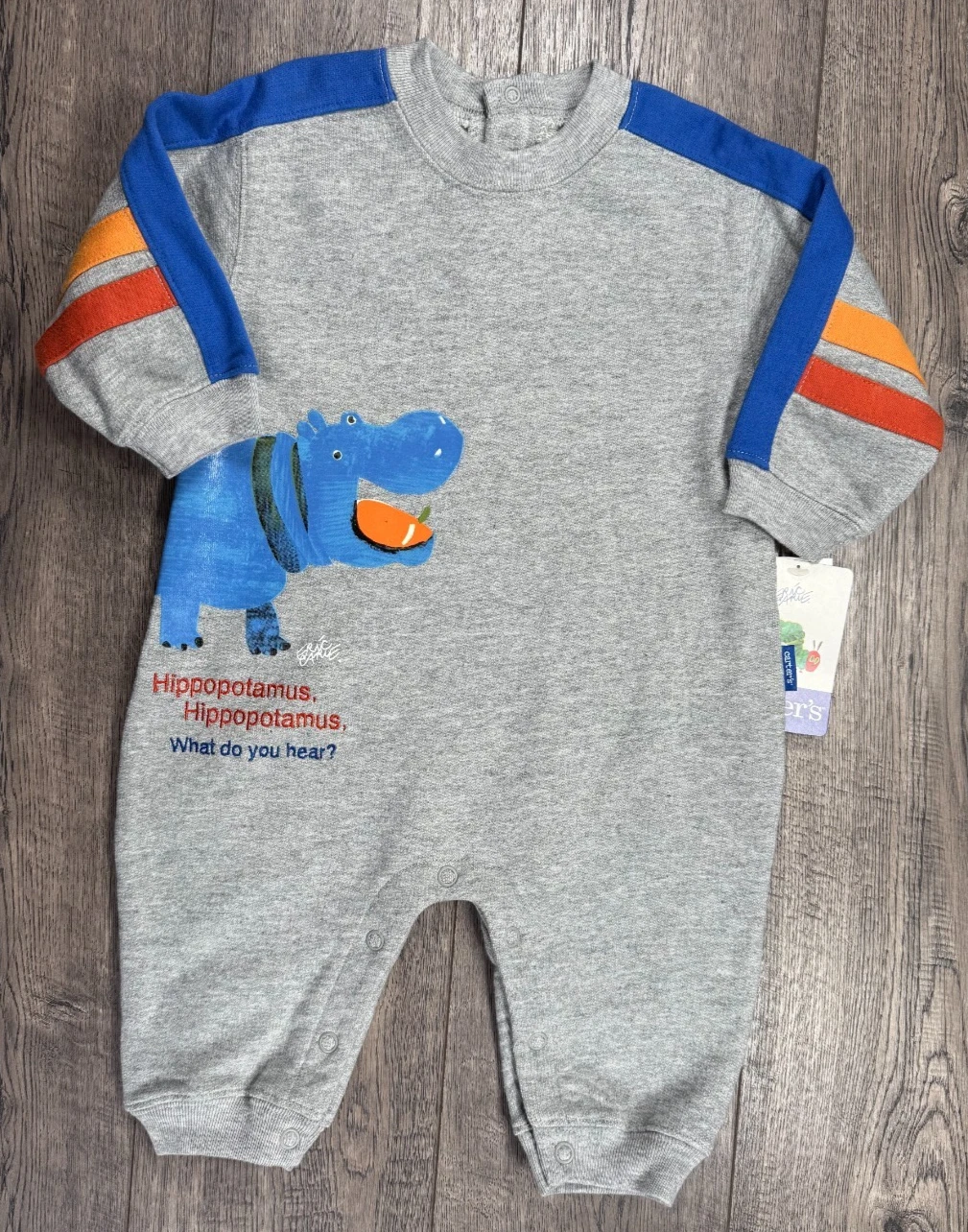 Baby Boy Clothes New Vintage Carter's 6-9 Month Hippo Eric Carle Outfit