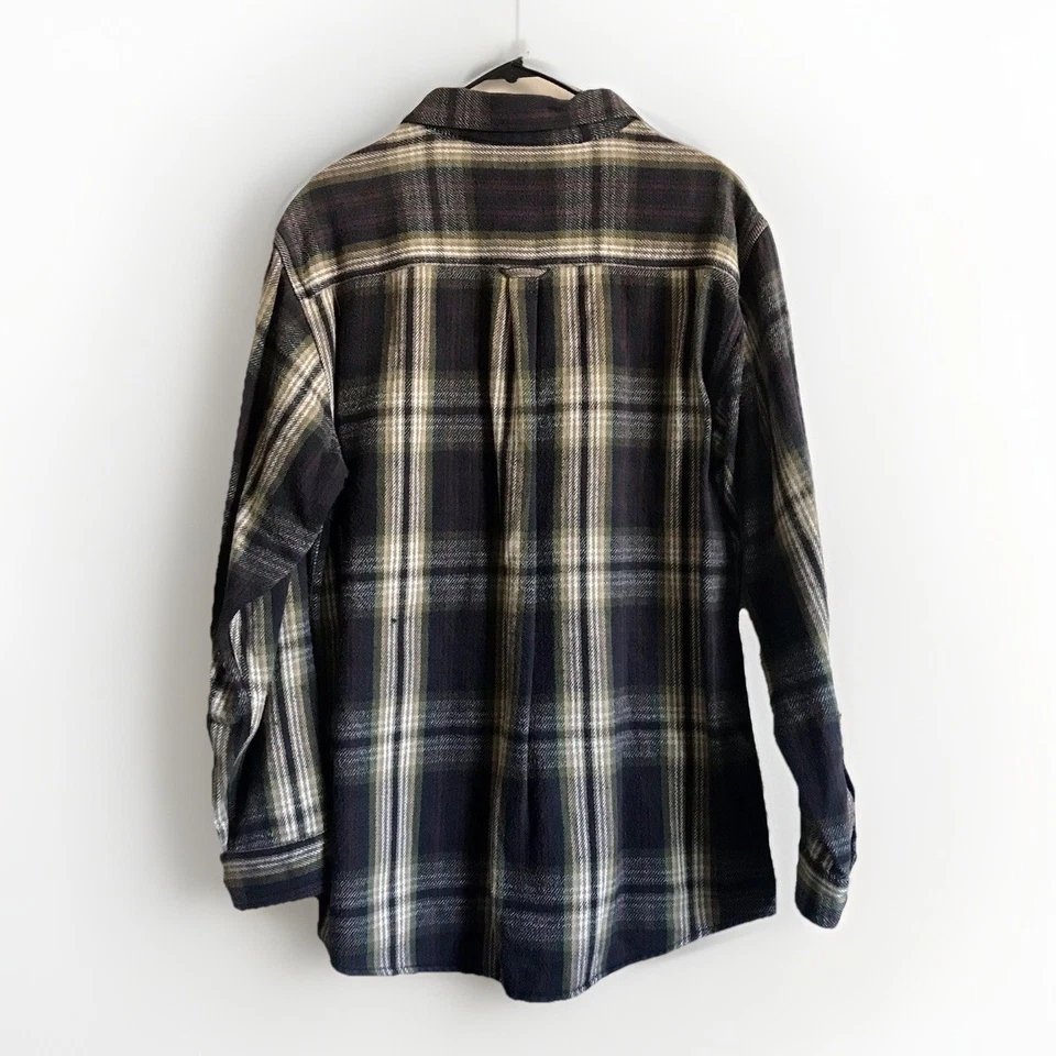 Camisa de franela pesada manga larga Field and Stream talla grande azul verde Foto 2 de 4