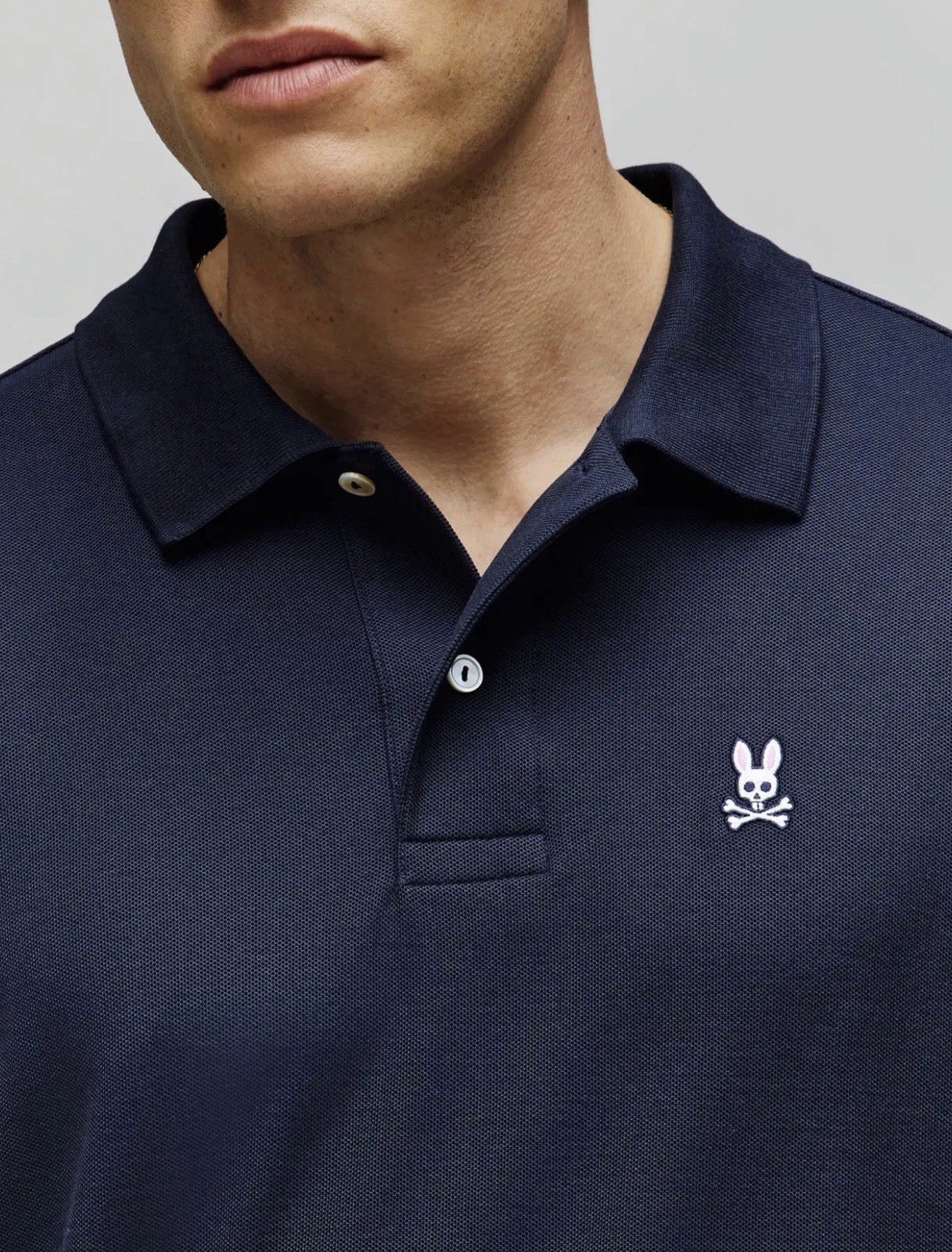 Psycho Bunny Men's 2XLT Navy Polo Shirt Short Sleeve Embroidered Bunny Logo