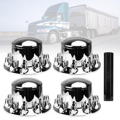 Autsurles Rear Axle Wheel Covers Kit 33Mm Axle Cover Chromed Thread-On Standart