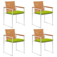 GartenstüHle 4Er Set Massivholz Akazie Mit Kissen Terrasse Balkon