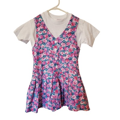 NEW Flowered Girls Jumper With White Tee