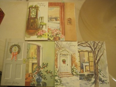 1949 American Greeting Card POP UP PATENT PENDING LOT OF 3 CHRISTMAS CARD UNUSED