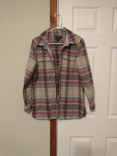 Women's Pendleton 100% Virgin Wool Multi Color Button Up Shirt Sz M