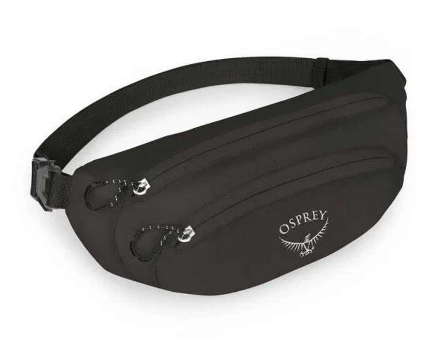Paquete de cintura Osprey Stuff ultraligero frente al mar negro