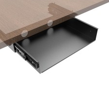 13 inch Under Desk Slide Out Storage Shelf, Sliding Under Desk Tray Drawer fo...