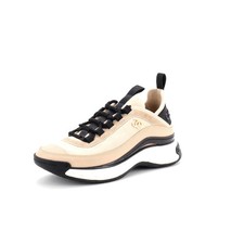 Chanel Women's CC Cap Toe Logo Sneakers Mixed Fibers