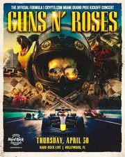 Guns N' Roses Miami Grand Prix Kickoff Concert 2026 Poster Hard Rock Live FL