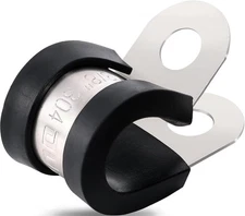 100PCS Cable Clamps 3/8 Inch 304 Stainless Steel Inch, Black 