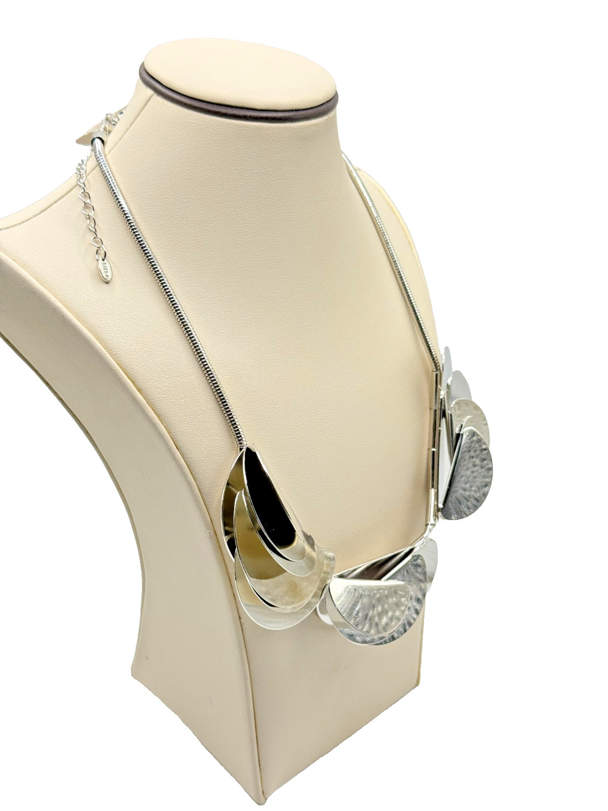 Modern Art Style Silver Plated Abstract Crescent … - image 3