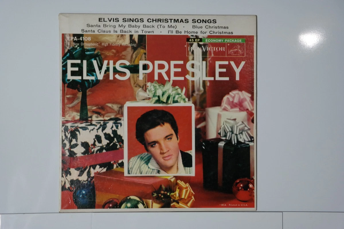 ELVIS PRESLEY, RCA LABEL #EPA-4108 RARE 4 CHRISTMAS SONGS 45 W/ PICTURE SLEEVE