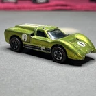 1968 Hot Wheels Redline Ford J Car in USA Lime Yellow w/black  Interior