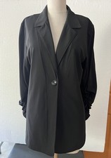 Peck  Peck Collection Blazer Women  s Size Large Single Button Black Blazer Adj