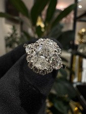 1.01ct Lab Grown Cushion Cut Diamond & 13 Round Brilliant Cut Set In 18ct W Gold