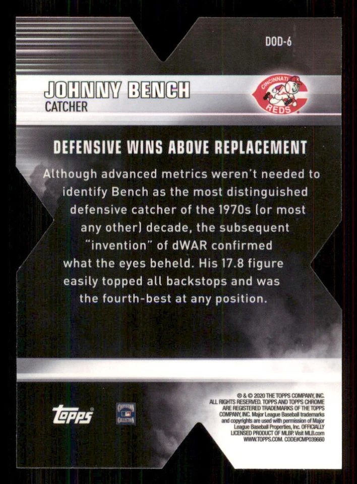 2020 Topps Chrome Decade of Dominance Die Cut #DOD6 Johnny Bench - Image 2 of 2