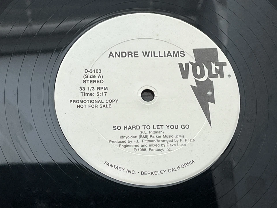 1988 Andre Williams So hard to let you go Single Promotional Copy SUPER RARE Foto 3 de 4