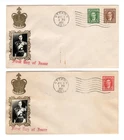 R677 Canada FDC - 1937 George VI Mufti Issue - Pair of Photo Cachet FDC Covers