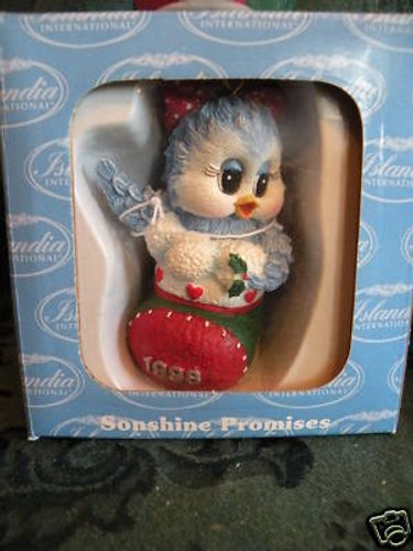 Sonshine Promises 8000 "BIRD IN STOCKING" Christmas 1998 Ornament (Retired) NIB - Picture 1 of 2