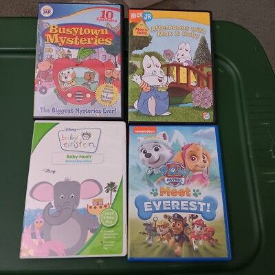 4 Dvd Lot Childrens Movies Busytown, Baby Einstein, Paw Patrol Afternouns 