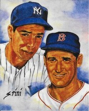 Joe DiMaggio Ted Williams Photo Artwork Boston Red Sox Yankees 8x10 Baseball Art